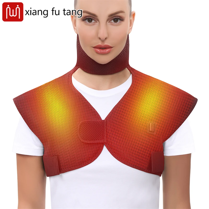 

Heated Shawl/Vest With Vibration Massager,For Recovery，Relief Muscle Pain ,Shoulder and neck Joint Warmth, Adjustable Fit