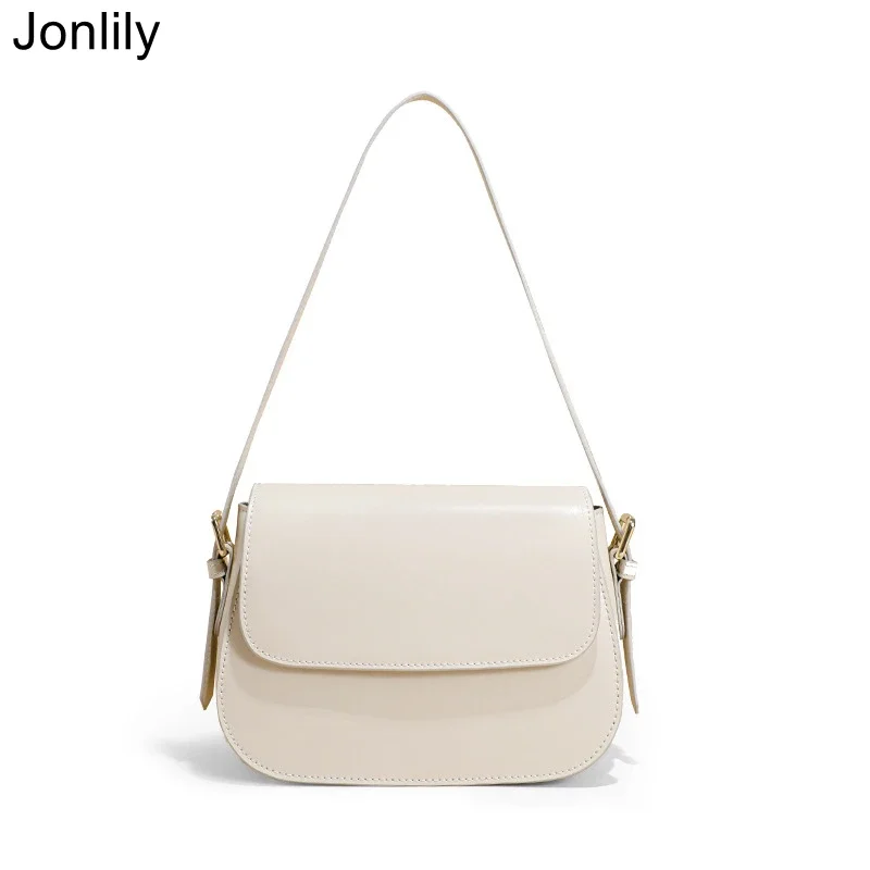 Jonlily Women Genuine Leather Shoulder Bag Female Fashion Handbags Elegant Totes Crossbody Bag Teens Daybag Purse -KG706