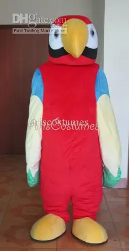 New Adult Hot Sale Foam Cute Funny Red Parrot Fancy Cartoon Mascot Costume Plush Christmas Fancy Dress Halloween Mascot Costume