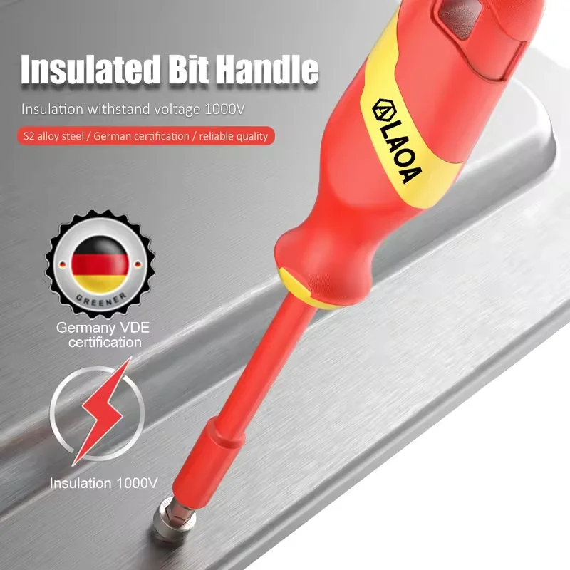 LAOA1/4 inch hexagonal shank screwdriver bit insulated injection screwdriver handle multifunctional interchangeable head driver