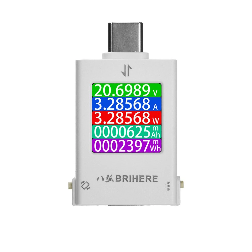 Multifunctional USB Charging Tester Brightness Adjust DC4.5-50V 0-6A Voltage Current Power Capacity Meter 360° Rotatable Screen