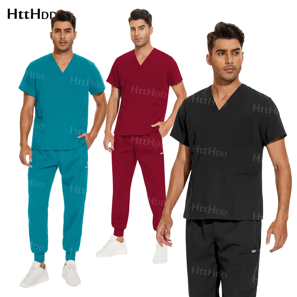 Unisex Scrub Uniformes Cirúrgicos, Mulheres Scrub, Mulher Uniformes, Traje de Trabalho do Médico, Enfermeira Acessórios, Clínica Dentária Scrubs, Corredores Conjuntos, Alta Qualidade