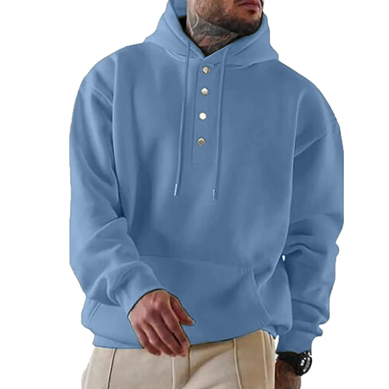 Autumn and winter men's 2026 long-sleeved jacket loose casual hooded sweater