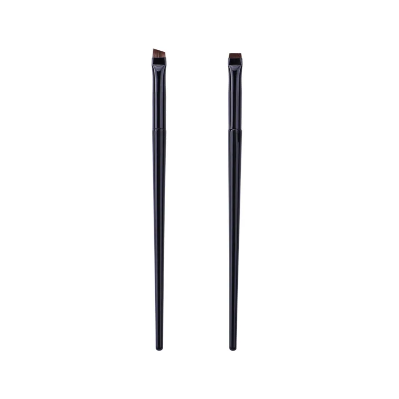 Private Label abgewinkelte Eyeliner Pinsel breite flache flauschige Mischung Augenbrauen Make-up Pinsel 2 stücke kleine Zeichnung Augenbrauen Werkzeug angepasst