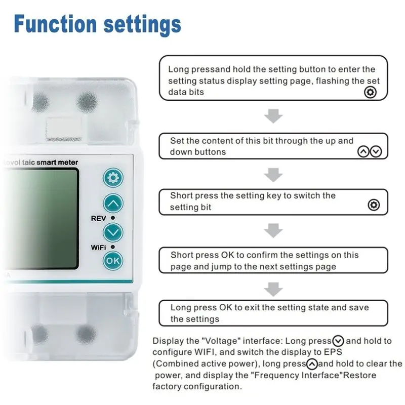 ABGH-Tuya 380V 3-Phase 4P Din-Rail Smart Meter 100A Adjustable Wifi Enabled Auto Reclosing Function For Home Use