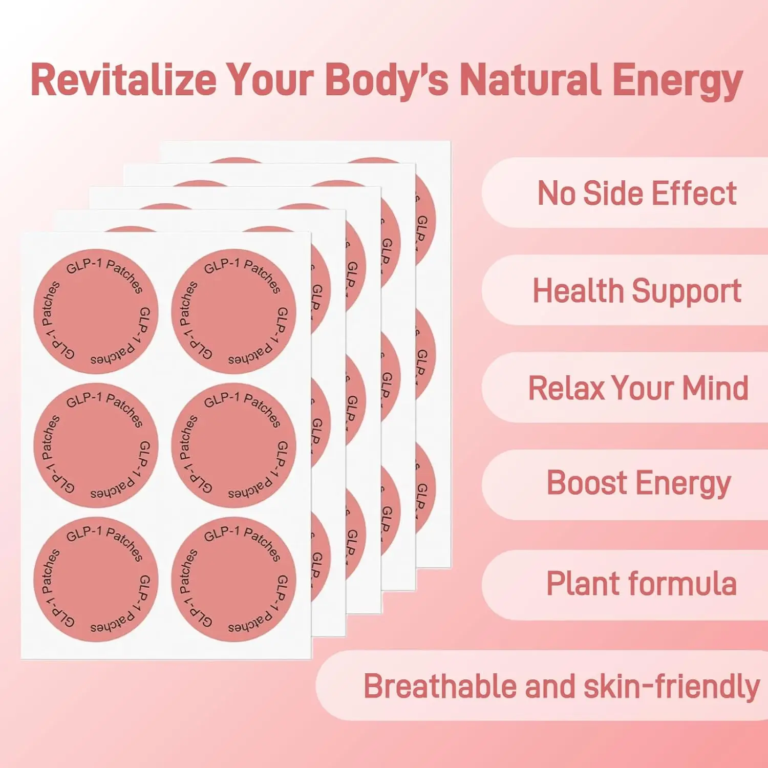 GLP-1 Weight Loss Patch Natural Fat Burning & Appetite Control Slimming Body Stickers for Belly Increases Metabolism Management