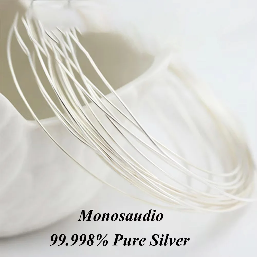 

99.998% High Purity Solid Pure Silver Hifi Audio DIY Headphone Earphone Cable Signal Line Bare Wire 0.1mm-2.0mm