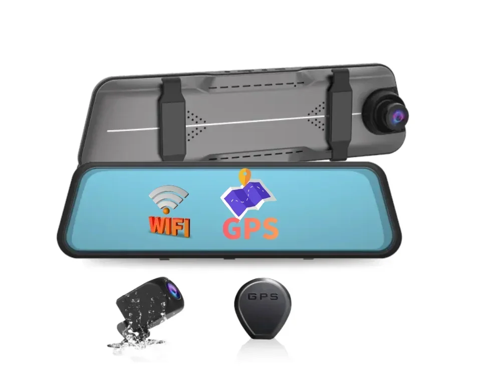 2023 New 10inch Metal Dual Car Camera 1440P 1080P Night Rear View Mirror Dash Cam WiFi Car Black Box