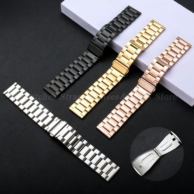 Steel Watch Strap 22mm Watchband for Huawei Watch GT4 GT3 46mm Quick Release Men Metal Stainless Steel Band Replacement Bracelet