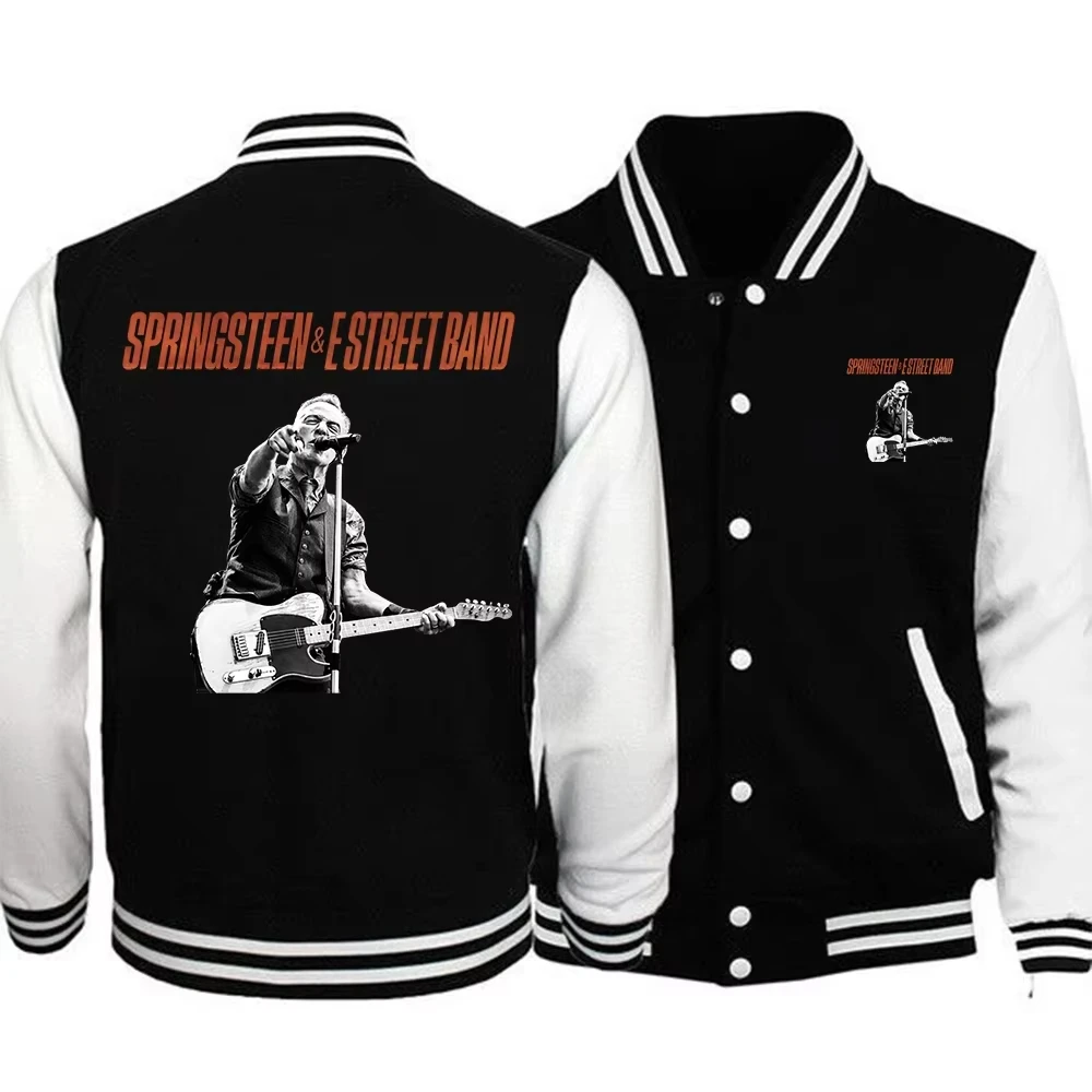 

Summer Bruce Springsteen and E Street Tour Baseballs Jackets Sports Coat Women Men Team Baseball Jacket Hoodie