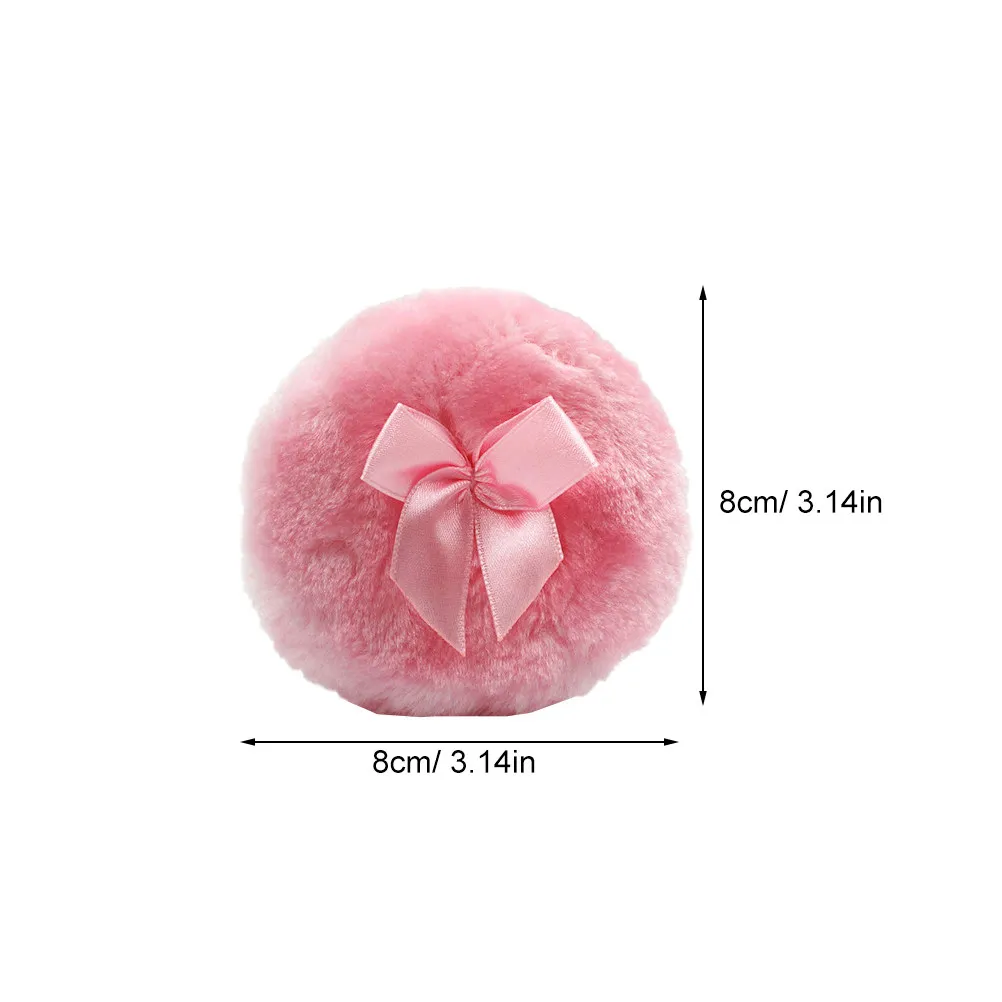 2Pcs Large Soft Powder Puff Set for Loose Powder Makeup Gentle on Skin Bowknot Detail Efficient Full Face Coverage Time Saving