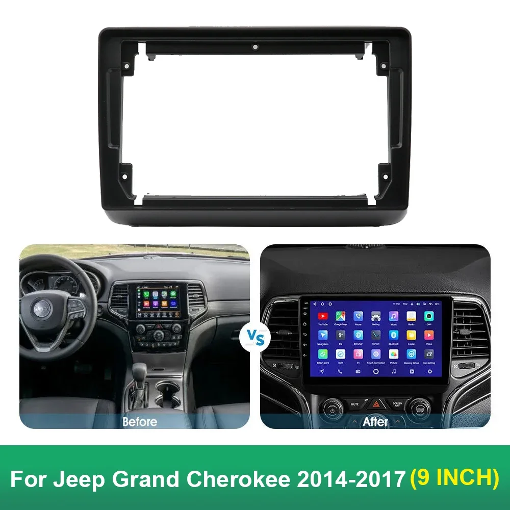 

9 Inch OEM Car Radio Stereo Install Frame For Jeep Grand Cherokee 2014 2015 2016 2017 Auto Audio Fascia Dash Kit