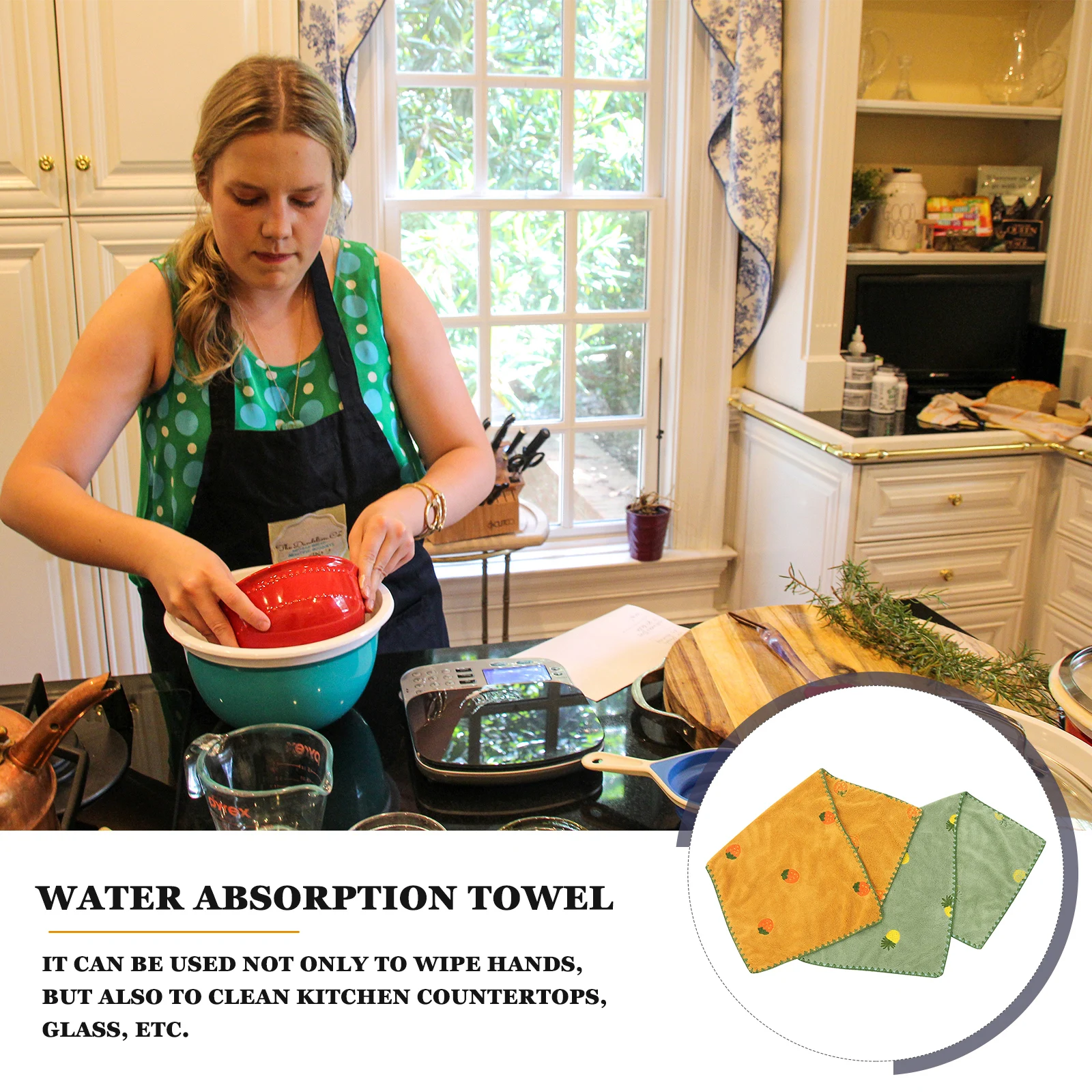 

2Pcs Adorable Fruit Design Towel Coral Fleece Hand Towels Super Absorbent for Home Kitchen Bathroom Use Wall Hanging Reusable