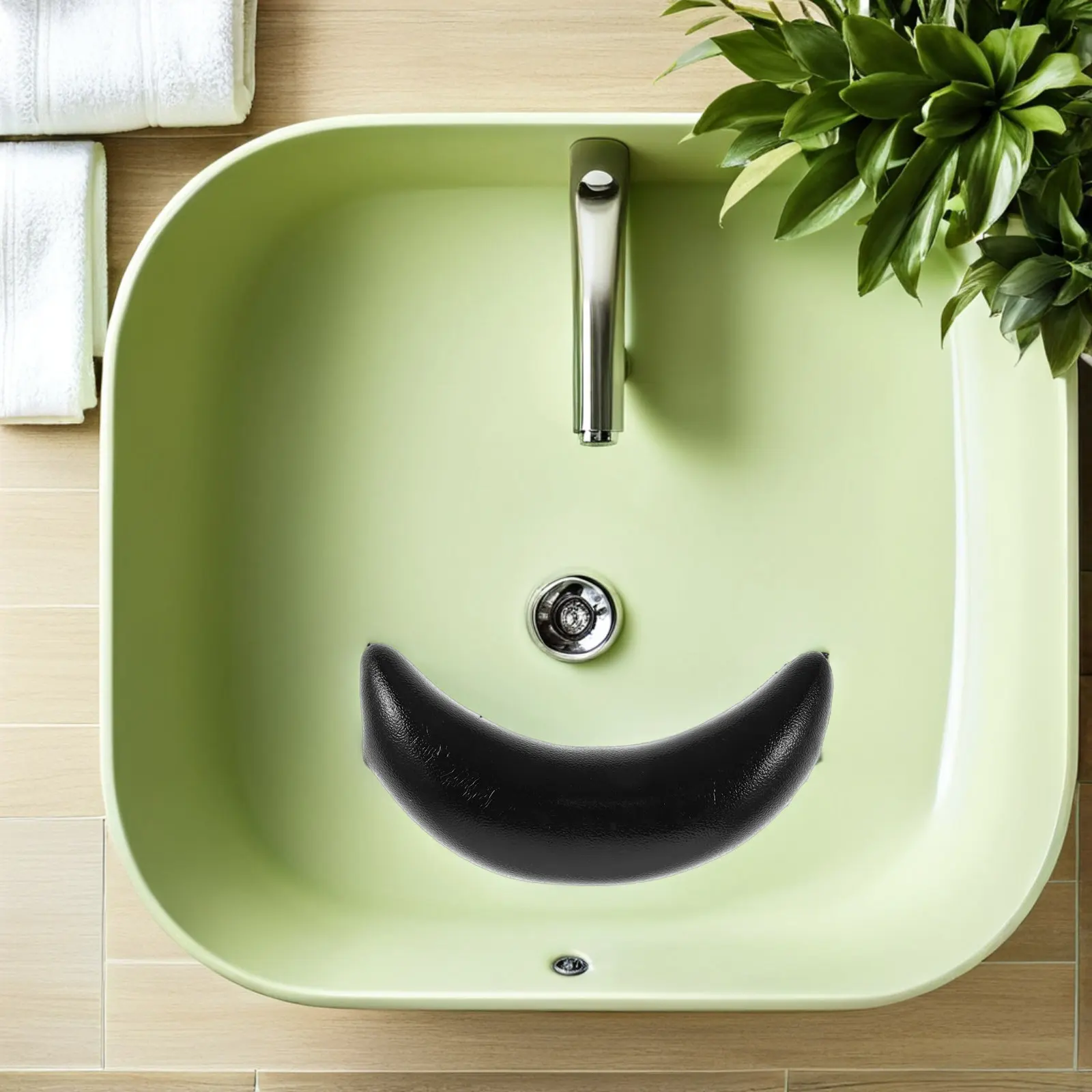 

Hair Washing Pillow Black U-Shape Shampoo Bowl Neck Cushion Soft Memory Foam Salon Neck Rest Support Sink Pillow for Hair Spa