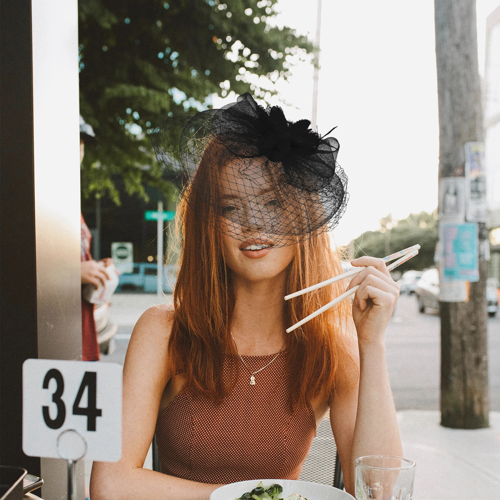 

Net Headpiece Hat Headdress Bride Hair Headpiece Accessory Wedding Material Bridal Costumes