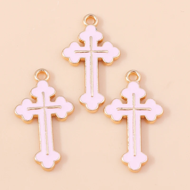 Duarte 20 Teile/los Nette Bunte Emaille Kreuz Charms Anhänger für Die Herstellung Von Ohrringen Halsketten Armbänder DIY Handwerk Schmuck Erkenntnisse – Detail 5