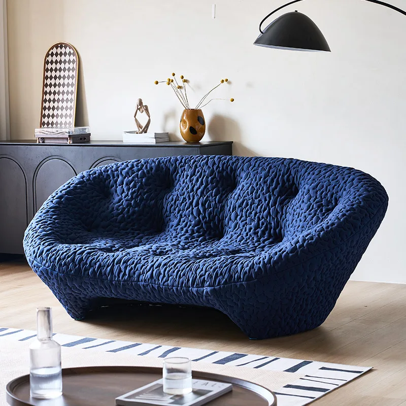 Light luxury shell sofa small apartment fabric sofa Internet celebrity freehand space living room home
