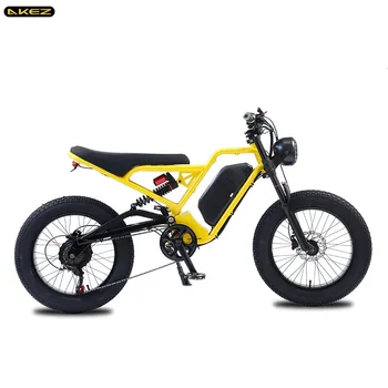 Image AKEZ Electric Bicycle 18AH 1500W 48V Adult Mountain Ebike 20 Inch Mountain Moped Men's Road Hydraulic Oil Brake Electric Bike