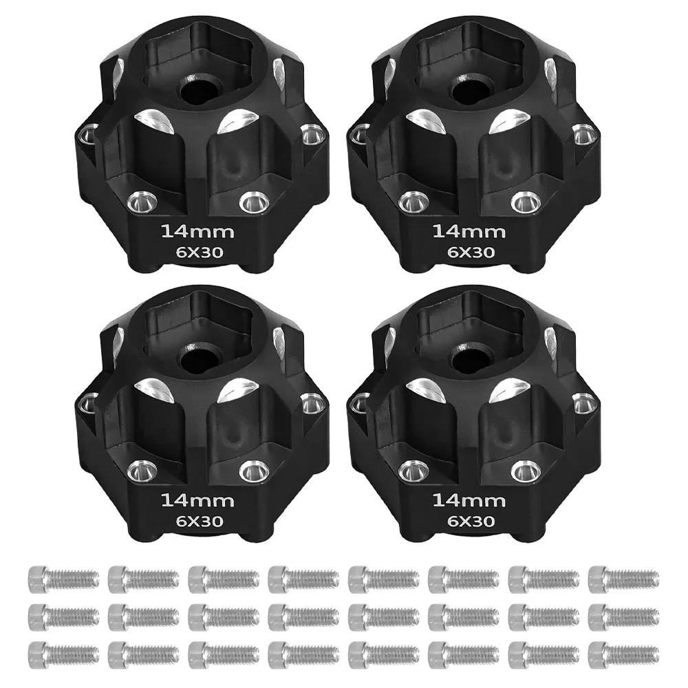 4 Pcs Aluminum 6x30 to 14mm Hex Adapter RC Car Accessories for 1/10 Proline Arrma Senton Granite Upgrade Parts