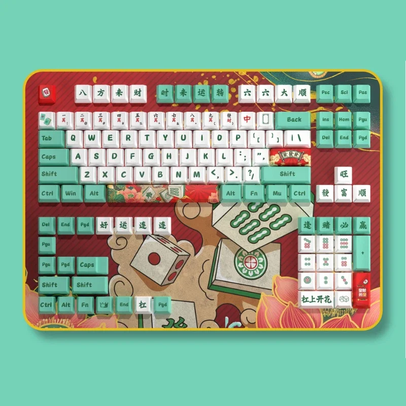 Imagem -02 - Diy Mahjong Cruz Eixo Keycap Teclado Mecânico Jogo Keycap Sublimação Keycap Esports Acessórios Personalidade Original Presente