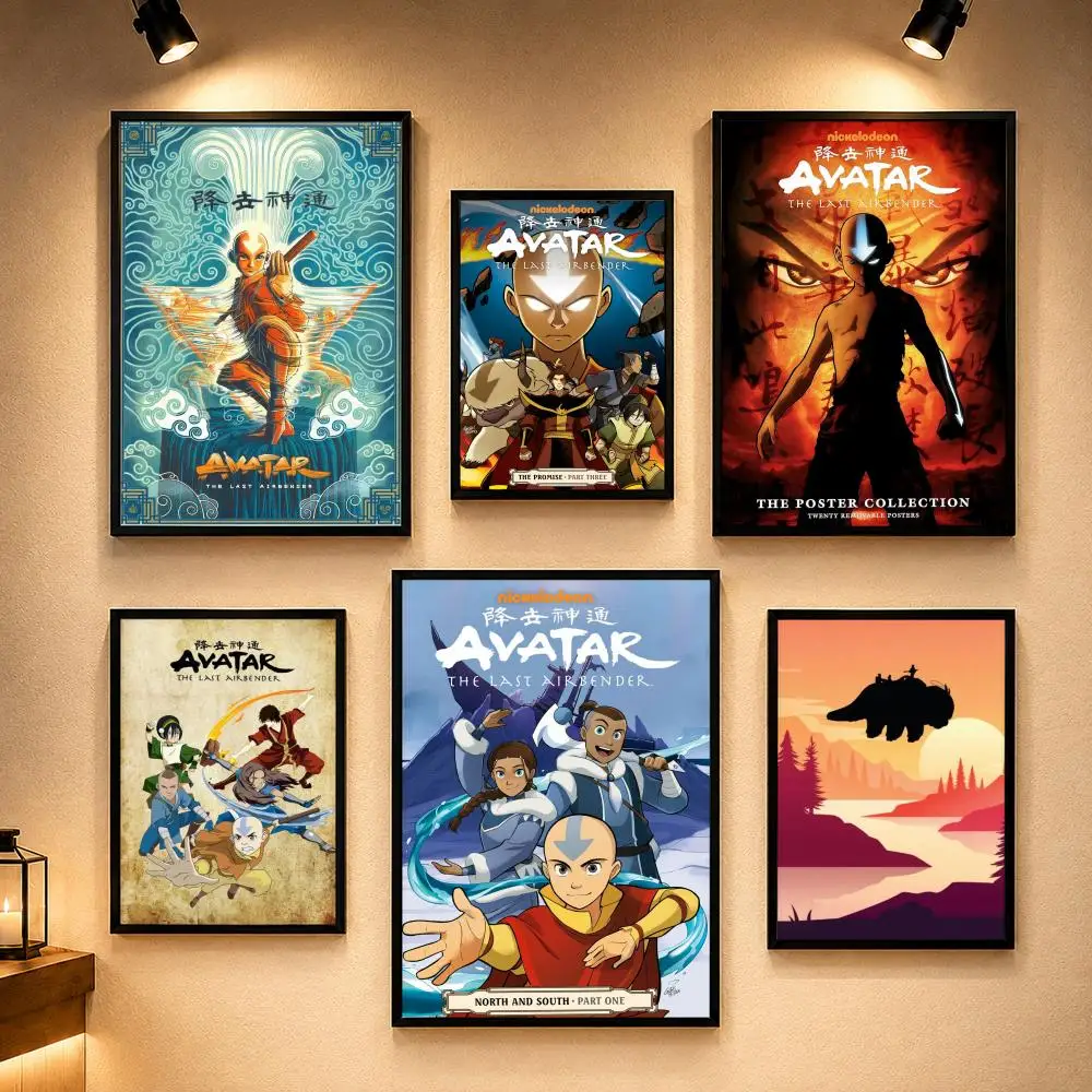 Epic Cartoon A-Avatar: The Last AirbenderS Poster Vintage Retro Anime Poster Stickers Peel and Stick Wall Art Home Decor
