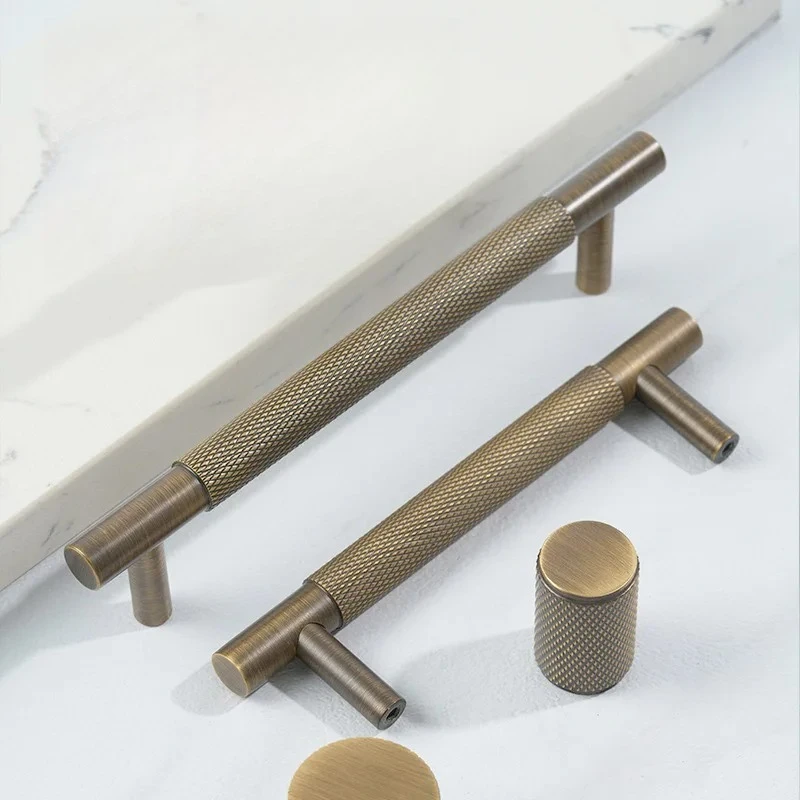 Antique Bronze Color Door Knobs Solid Brass New Chinese Style Furniture Hardware Concealed Pull Handle for Cabinet Drawer Door 3