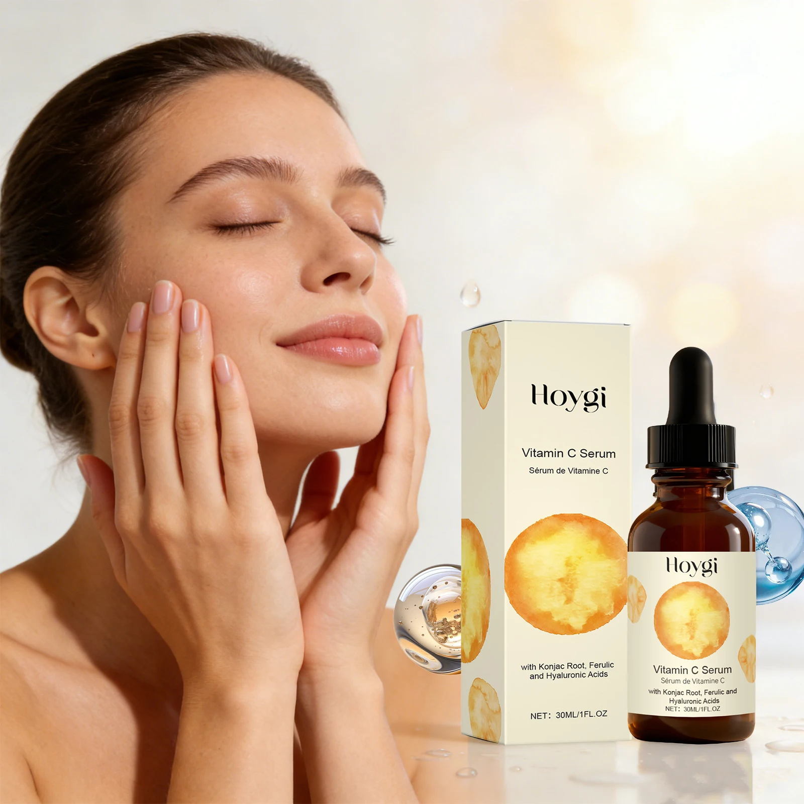 

Vitamin C Serum Brightening Skin Hyaluronic Acid Face Moisturizing Essence Reduce Acne Non-clogging Pores Whitening Skin Care