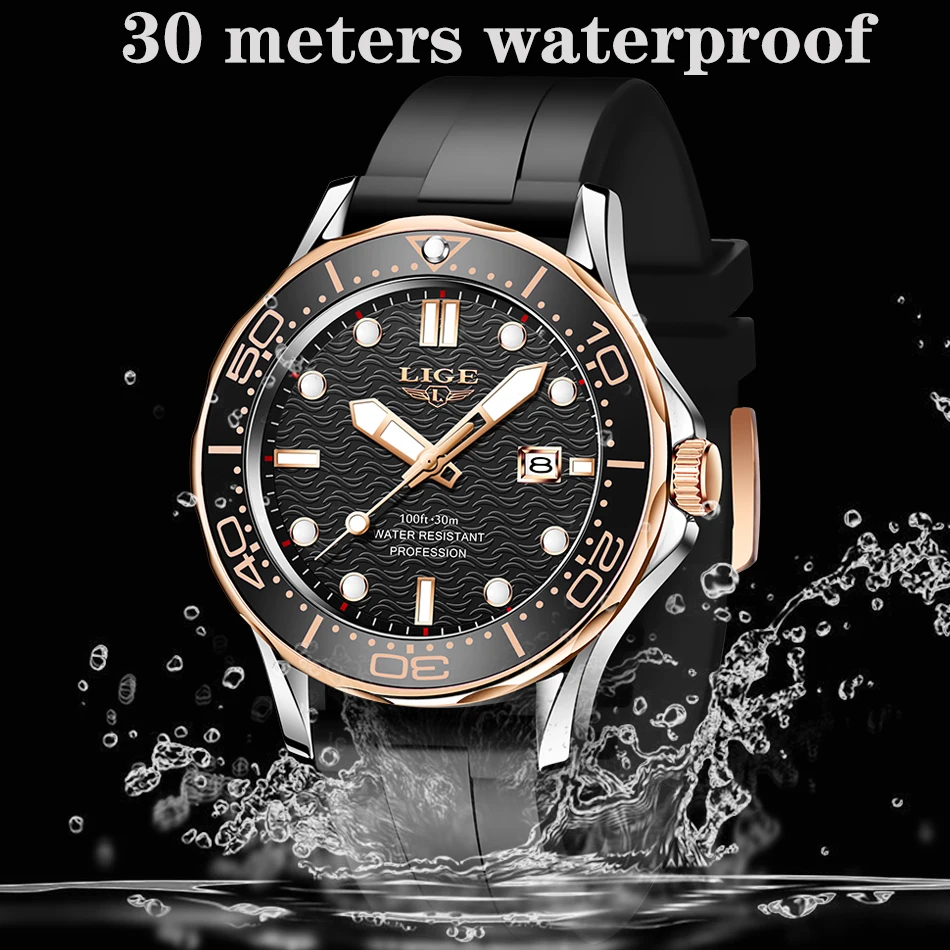 2024 LIGE New Business Mens orologi Top Brand Luxury Dive Watch per uomo impermeabile Date Clock orologio sportivo Relogio Masculino + Box