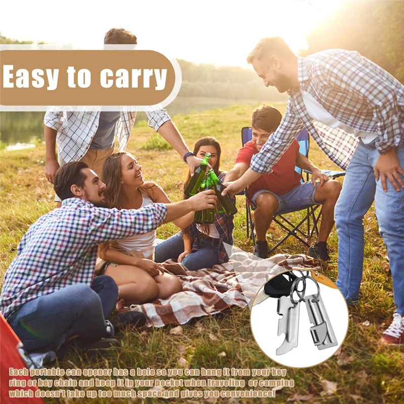ABWR-12 Pieces Can Openers Camping Can Openers Portable Can Opener With Key Rings, P-38, P-51 And P-57 Stainless Steel