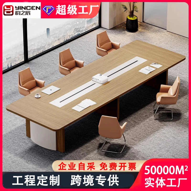 

Large Conference Room Table And Chair Combination Simple Modern Business Negotiation Office Furniture 10 People Conference Table
