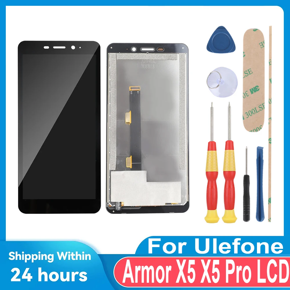 Ekran hurtowy / Do Ulefone Armor X3 X5 X5 Pro / Wyświetlacz LCD 5.5" FHD+ + Ekran dotykowy