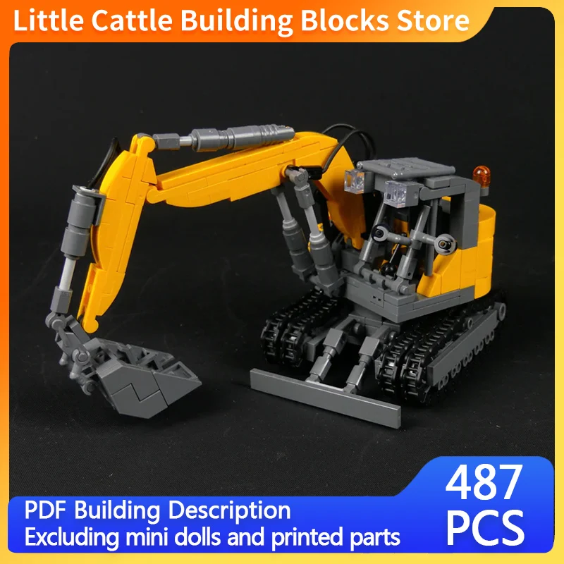 City Car Model MOC Building Bricks CX145D Crawler Excavator Modular Technology Gifts Holiday Assemble Children Toys Suit