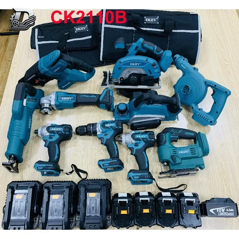 

【2026】15PCS Cordless Power Tool Set Impact Wrench Angle Grinder Hammer Drill Combo Kit