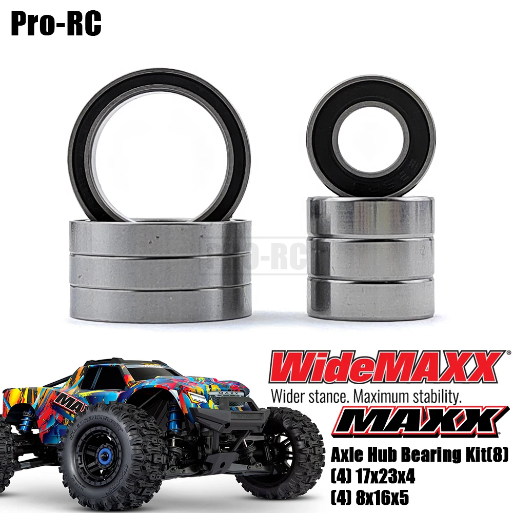 For Traxxas 1/10 Maxx 2.0 WideMaxx 8996X 8950X CV Driveshafts Axle Hub Sealed Ball Bearing Kit (8Pcs) F&R Rc Car Upgrade Parts