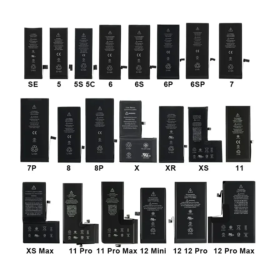 Genuine Replacement Battery for Apple IPhone SE 2020 6S  6SP 7 8plus  X XR XS MAS  11 12 13 14 PRO MAX Phone Batteries