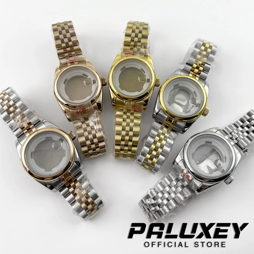 

Ladies 31MM NH05 Round Bezel Sapphire Glass Case Jubilee bracelet Waterproof Watch Case for Ladies Women Fit NH05 NH06 Movement