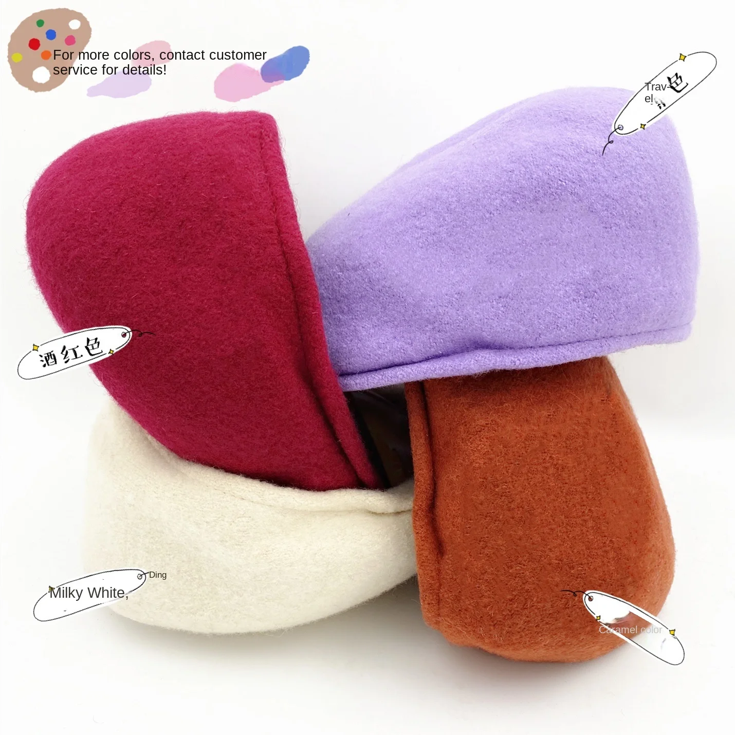 Neue Ankunft Männer Frauen Caps Baskenmütze Mädchen Casquettet Französisch Künstler Wolle Beanie Hut Vintage Plain Elegante Hotsales – Detail 14