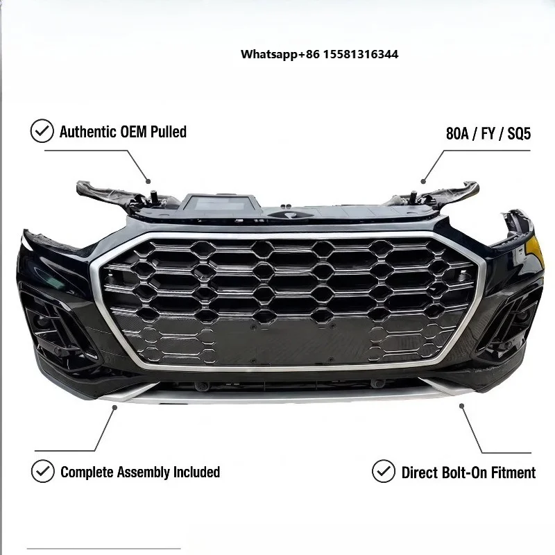 Second-hand Front Bumper Body  Radiator Grille Suitable for 2020-2025 New Q5 Auto Front Bumper Car Replacement Body Parts