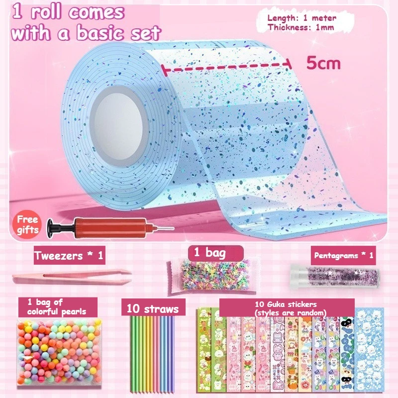 لتقوم بها بنفسك ضربة فقاعة نانو الشريط مجموعة كاملة من PET نانو الغراء دلك الموسيقى على الوجهين الشريط الضغط لعبة ملصقات هدية #1