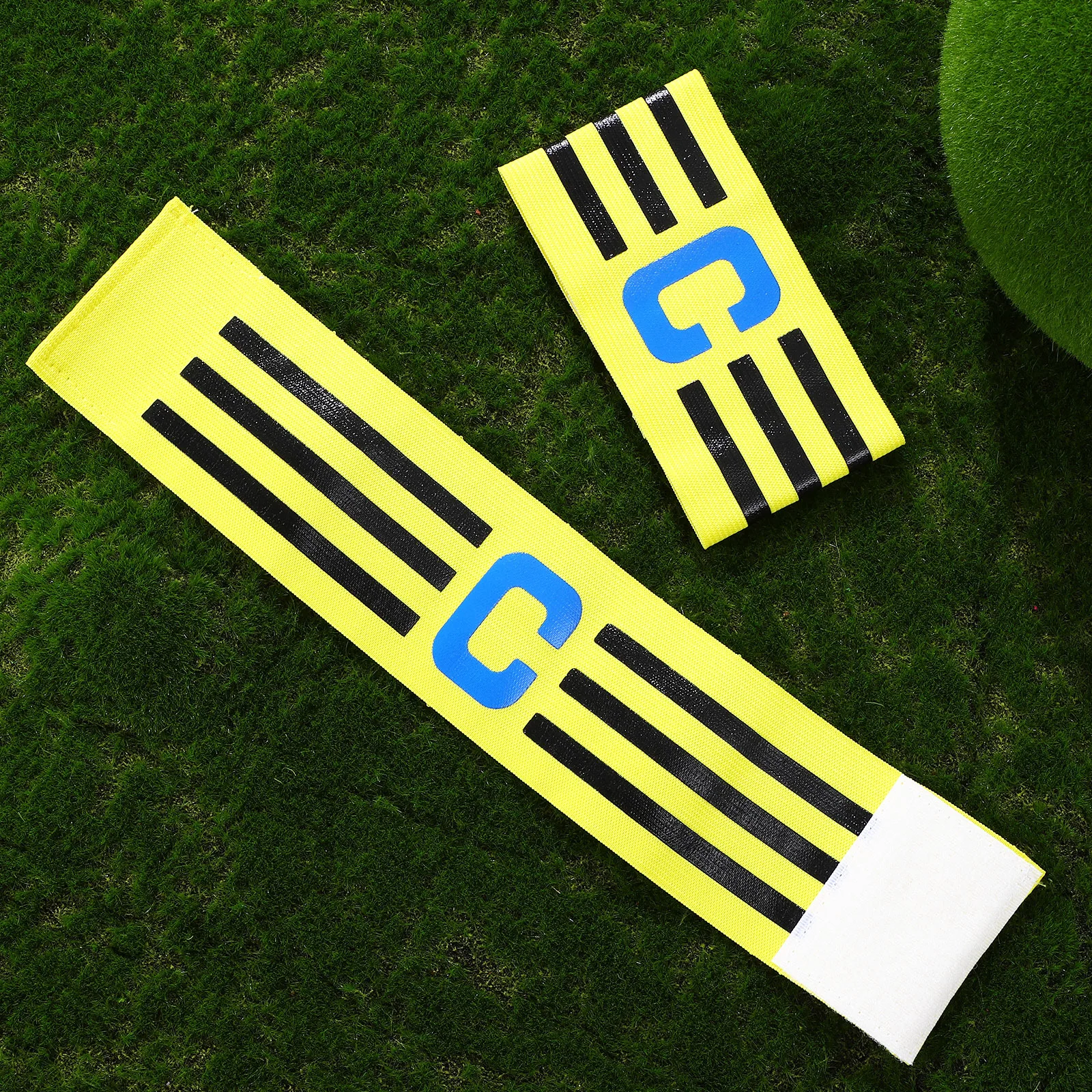 

2 Yellow Captain Arm Bands Elastic Band Soccer Captains Armband Sports Game Leader Football Team Captain Bands
