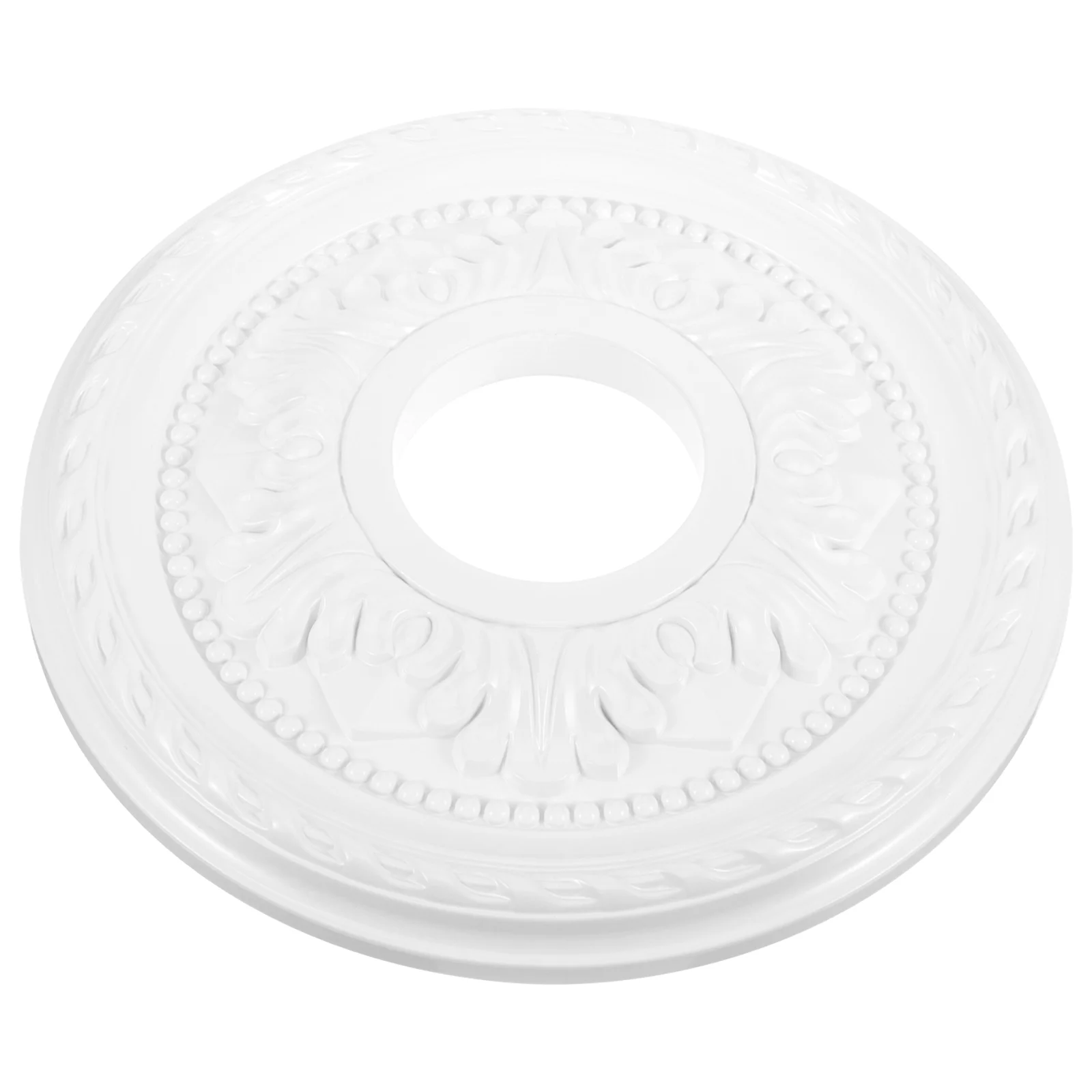 PU Suspended Ceiling Chandelier Base Decorative Round Lamp Panel Building Materials (small White) 1pcs Decorations