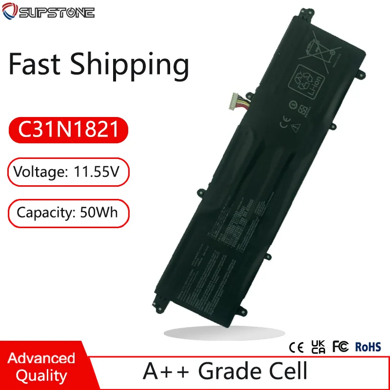 New C31N1821 Laptop Battery For Asus ZenBook S13 UX392F UX392FA UX392FN 0B200-03210100 11.5V 50WH
