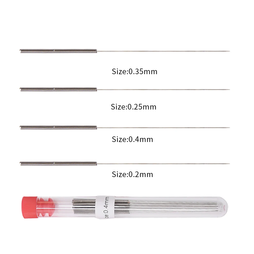 10PC Nozzle Cleaning Needle 0.2/0.3/0.35/0.4mm Nozzle Cleaning Tool Drill For MK8/V6/Volcano Nozzle Ender3 Labx1 3d printer