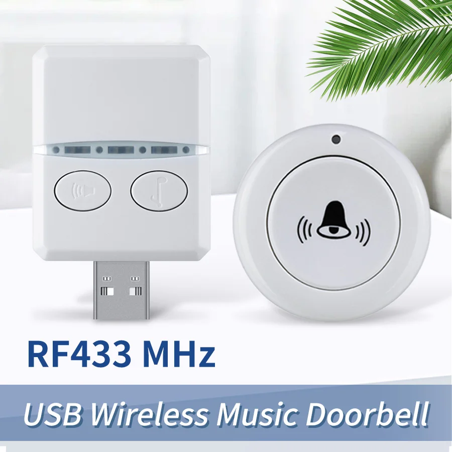 Music Wireless Doorbell USB Wirelless Bell For Home Batteries Powered Smart Doorbell With Remote Waterproof Ring Doorbell