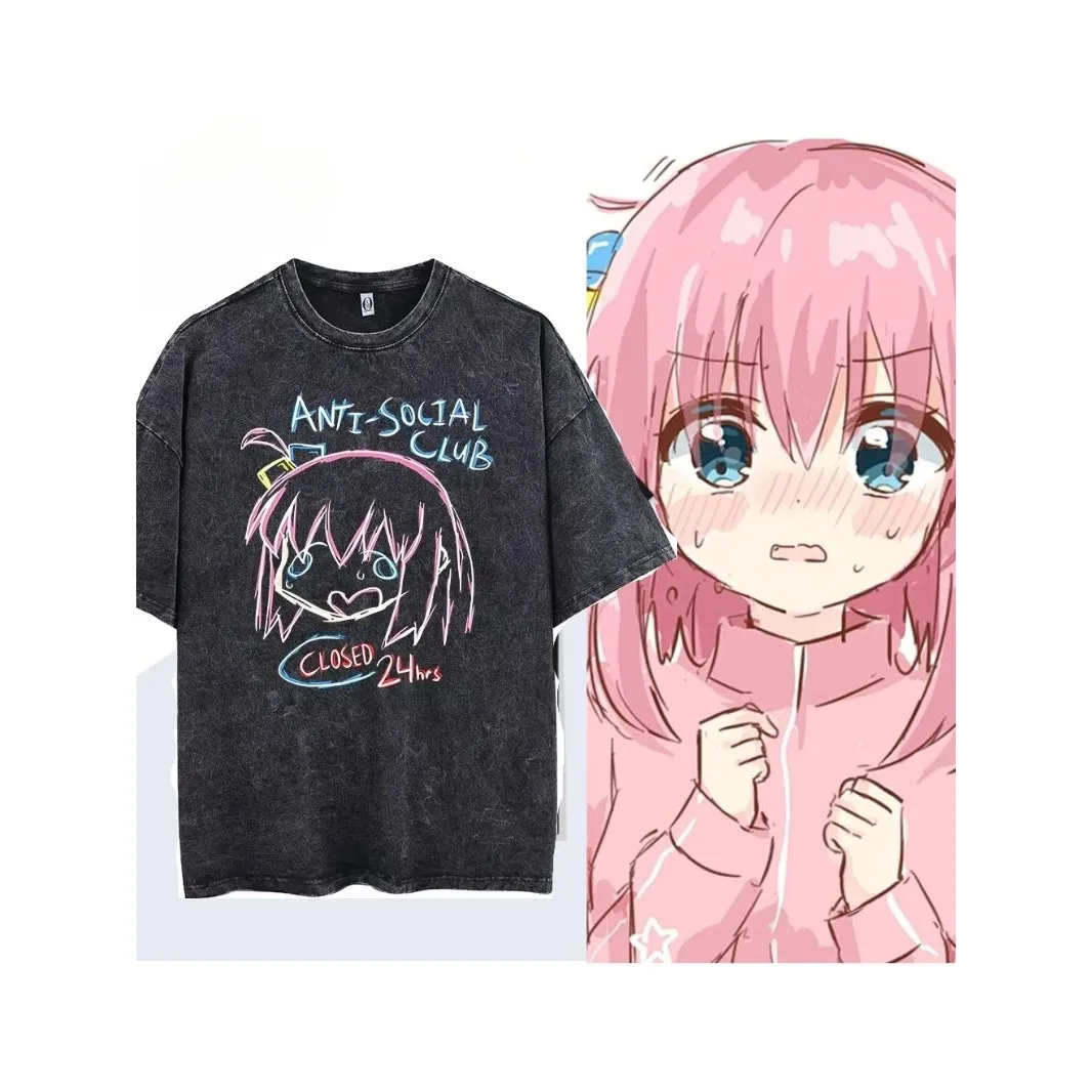 

Женская футболка Bocchi Club с аниме-музыкантной группой, удобная повседневная женская футболка, модная осенняя одежда