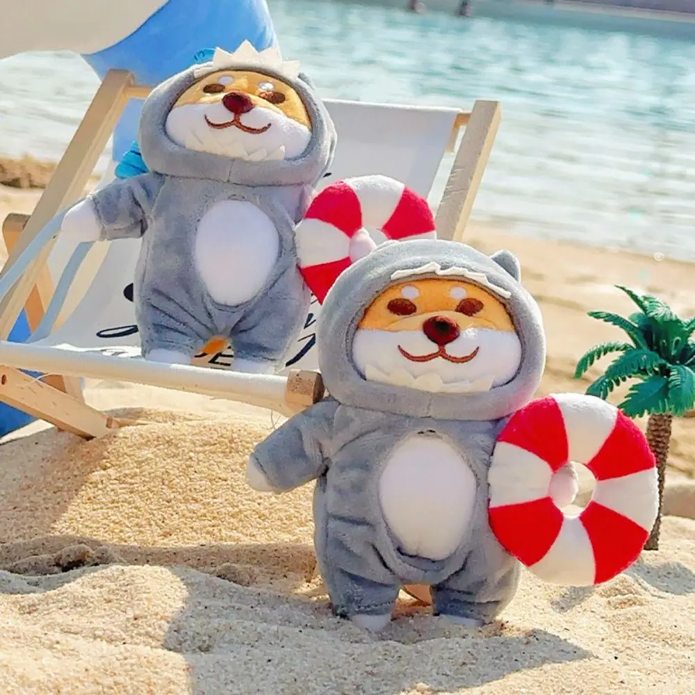 PPコットンぬいぐるみ犬人形キーホルダーふわふわインタラクティブ柴犬犬バックパックペンダントソフト漫画着せ替えアキタ犬ぬいぐるみ