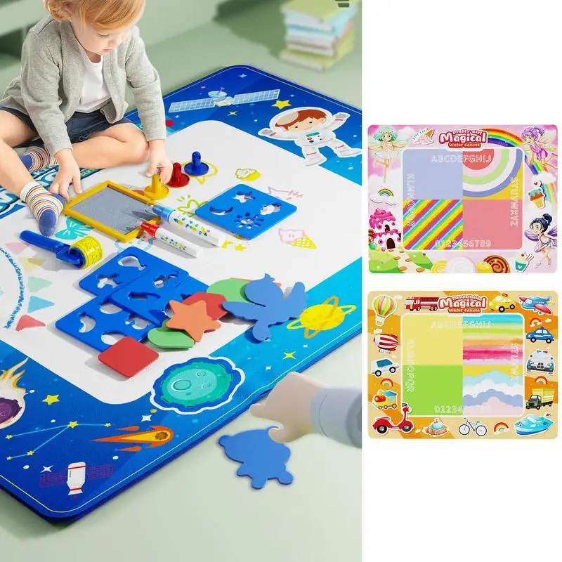 Water Painting Mat Large 100cm Doodle Water Canvas Reusable Mess Free Painting Coloring Mat For Painting Writing Water Drawing