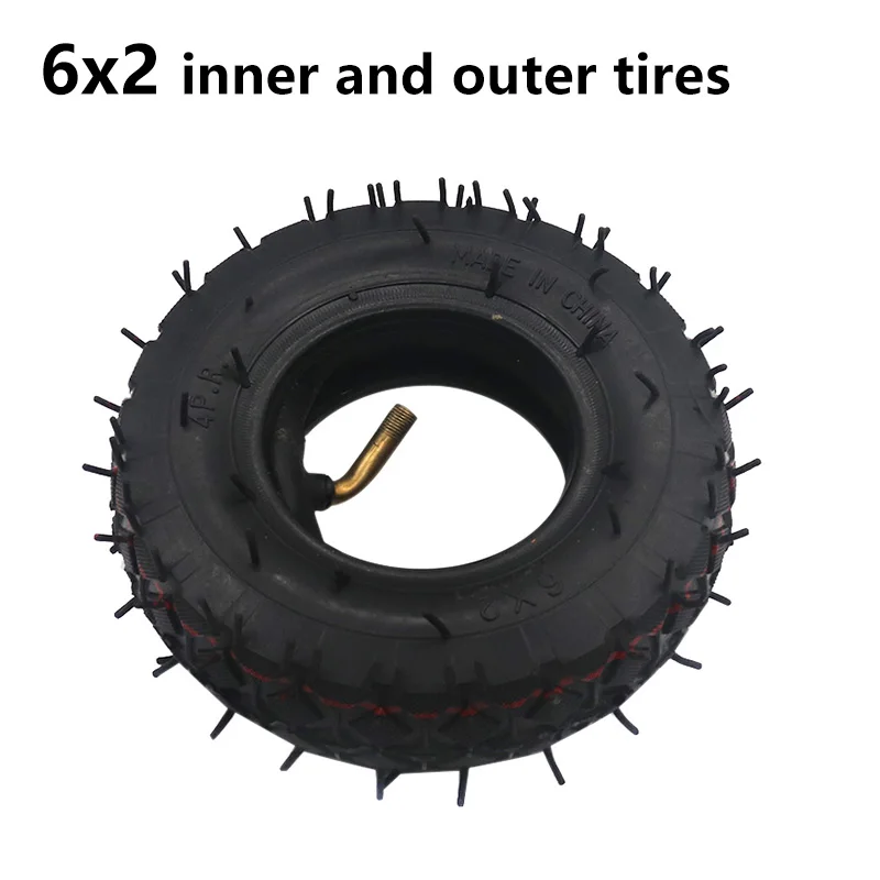 6 Inch 6X2 Inflation  Inner and Outer Tire for Electric Scooter Wheel Chair 6X2 Pneumatic Tire