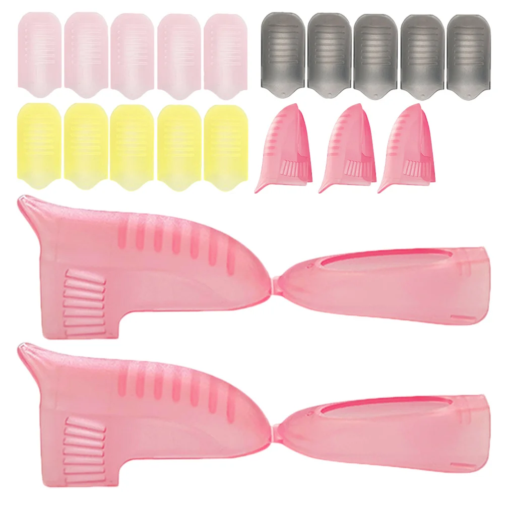 20 szt. Żelowych naklejek do usuwania lakieru hybrydowego, regulowane, zapewniające pewny chwyt na wszystkie palce, szybkie usuwanie, rozmiar podróżny, plastikowe klipsy do pudru do dipu.