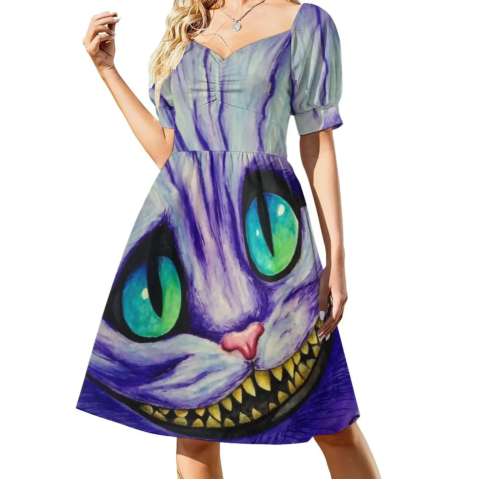 

“We're all mad here” Short-Sleeved Dress dresses for women dresses for woman wedding guest dress 2025 women long dresses Dress
